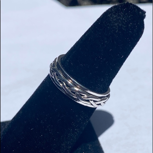 925 sterling silver braid style fidget ring✨ - Picture 7 of 15
